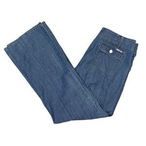 Michael Kors Womens Wide Leg Blue Denim Jeans Size 10 Pants